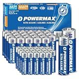 Powermax Alkaline Batteries 48-Count Combo Pack (24 Double AA, 24 Triple AAA), Ultra Long Lasting Battery for Home and Office, 10-Year Shelf Life, Reclosable Packaging