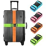 BILIONE 4 Pack Luggage Straps 79" Long Belts Keep Suitcase Secure While Traveling, TSA Approved Add a Bag Premium Accessory for Travel Bag Closure (Blue+Orange+Rose Pink+Green)
