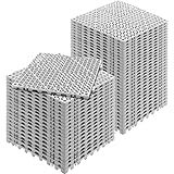 VEVOR Modular Interlocking Cushion, 50 Pack 12" x 12" Splicing Drainage Mats, Soft PVC Interlocking Drainage Floor Tiles, Non-Slip Drainage Holes for Restroom, Bathroom, Kitchen, Pool, Wet Areas, Gray