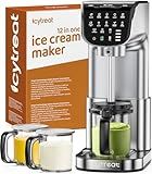 IcyTreat Ice Cream Maker Machine 12-in-1, Full Automatic Stainless Steel Homemade Ice Cream Maker for Sorbet, Milkshake, Frozen Yogurt & More, Easy to Clean Ice Cream Machine, (3) Family-Sized Tubs
