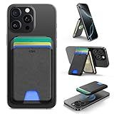 ESR Upgraded for MagSafe Wallet, 5 Card Holder, RFID Blocking, Magnetic Wallet for iPhone with Adjustable Stand, Slim for iPhone 16/15/14/13/12 Series, Not for 13/12 Mini, Vegan Leather, Black