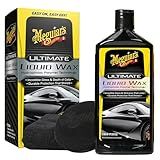 Meguiar's Ultimate Liquid Wax, Improved Liquid Car Wax Formula for Durable Protection that Shines, Premium Towel and Applicator Pad Car Accessories Included, 16 Oz Bottle
