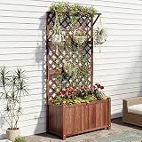 AMERLIFE Raised Garden Bed with 71" Trellis, Privacy Planter for Planting