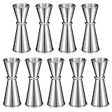 9 Pieces Jigger for Bartending Cocktail 2 oz 1 oz 304 Stainless Steel Glass Measuring Cup Shot Measure Cup Double Japanese Jigger for Bartender Bar Supplies(Silver)