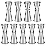 9 Pieces Jigger for Bartending Cocktail 2 oz 1 oz 304 Stainless Steel Glass Measuring Cup Shot Measure Cup Double Japanese Jigger for Bartender Bar Supplies(Silver)