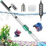 Suness Electric Aquarium Vacuum Gravel Cleaner: 24W Fish Tank Vacuum Gravel Cleaner with Strong Suction for Automatic Water Change Algae Remover Sand Wash Water Shower and Water Circulation, Timed Off