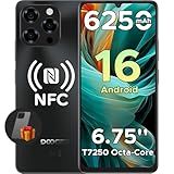 DOOGEE Note 58 Pro Android 16 Unlocked Cell Phone,32GB+256GB/2TB,6.75" HD+ 90Hz Android Phone,6250mAh Battery,16MP+8MP,4G Dual SIM Smartphone,Octa Core/Widevine L1/ GPS/NFC/Fingerprint/Face Unlock