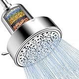 FEELSO Filtered Shower Head, High Pressure 6 Spray Modes Shower Head with Filters for Hard Water Remove Chlorine, Improves Skin & Hair, Rain Showerhead with One-Click Filter Change Design
