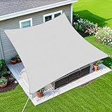 Amagenix Sun Shade Sail 16'X20' Curved Edge Outdoor Shade Canopy Light Grey Breathable 95% UV Block Shade Cloth for Patio Garden Backyard (We Make Custom Size)