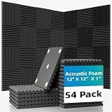 TEMGCUAM 54 Pack Acoustic Foam Wall Panels, 12 x 12 x 1 in
