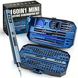 Mini Electric Screwdriver Set 160-IN-1: Small Power Screwdriver Cordless - 140 S2 Precision Bits, 5 Torque Settings, 4 LED Lights, Magnetic Repair Tool Kit for PC Electronics - Tech Gifts for Men Dad