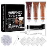 Leather & Vinyl Repair Kit for Furniture, Sofa, Jacket, Car Seats, Brown