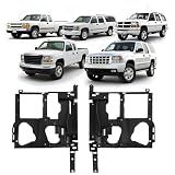 HECASA Headlight Bracket Pair Compatible with 1999-2002 Chevy Silverado GMC Sierra Headlamp Mounting Panel Replacement for 15798920 GM1221122 15798919 GM1221121