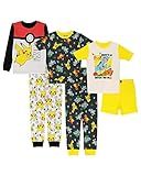 Pokemon Boys’ 6-Piece Snug-Fit Cotton Pajamas Set, Poke Treasure, 6