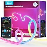 Govee RGBIC Neon Lights, LED Smart Neon Rope Light 2 Works with Matter, Alexa, Google Assistant, Custom DIY Neon Strip Lights for Bedroom and Wall Decor, Softer Material, 9.8ft, White