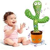 Interactive Baby Toys Dancing Talking Cactus Toy,Funny Gift for Infant 6-18 Months, Singing Musical Record Repeat What You Say Light Up Toy for Toddler 1 2 3 Year Old Boy Girl (Volume Adjustment)