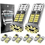 Zakolak 10Pcs 194 T10 168 W5W 2825 LED Bulb, Super Bright LED Car Interior Dome Map Camper RV License Plate Light Bulbs, Upgraded 25-SMD 3014 Chipsets 12V 400LM 6500K Xenon White