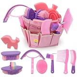 9PCS Horse Grooming Brushes Kit with Tote Bag,Tools for Care Massage Groom