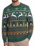 COOFANDY Mens Christmas Sweater Crew Neck Ribbed Knitted Sweaters Pullover