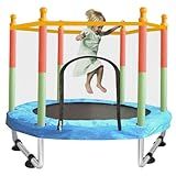 Toddler Trampoline for Kids Ages 1-8, 55'' Small Trampoline with Safety Enclosure Net, Indoor & Outdoor Baby Mini Trampolines, No-Gap Safe Design for Toddlers Jump, Gifts for Children & Boys & Girls