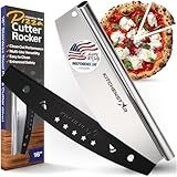 KitchenStar 16-Inch Pizza Cutter Rocker Blade - Sharp Stainless Steel Slicer Knife, Protective Cover, Dishwasher Safe, Large - Professional Pizza Oven Accessories