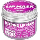100% Natural Vegan Lip Butter Sleeping Lip Mask, Overnight Lip Moisturizer and Conditioner for Dry Lips Intensive Lip Balm and Lip Therapy Skin Care with Mango butter (Bakuchiol - Collagen Boosting)