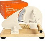 Manual Bread Slicer for Homemade Sourdough Bread, Adjustable Thickness&Evenly Slicing, Hand Crank Bread Slicer with Scale Line and Suction Cup, Serrated Blade Design, Patent