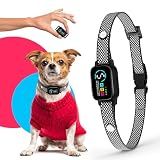 Bark Collar for Small Dogs 8-40 Ibs - No Shock Anti Barking Collar with Al Chip - 3 Modes & 5 Sensitivity Levels - Waterproof, Rechargeable, Magnetic Charging - Humane, Effective Training (Black)