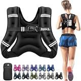 BAGAIL Comfort-Fit Weighted Vest for Woman, Even Weight Distribution, Faster Weight Loss, No-Chafe or Bounce for Walking & Running with Detachable Phone Pouch & Reflective Stripes - 10lb, Black