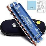 East top Harmonica Key of C, 10 Holes 008K Diatonic Mouth Organ with Blue Case, Standard Harmonica For Adults, Professionals, Beginners and Students, as a Gift