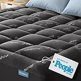 Niagara Sleep Solution Ultra Soft Full Size Mattress Topper - Rayon Derived from Bamboo Pillow Top Mattress Pad for Back Pain Relief - Naturally Cooling for Hot Sleepers, Dark Gray