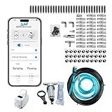 Smart Mist App Controlled High Pressure Misting Mister System Kit 1000 PSI Stainless Steel Tubing DIY Patio Greenhouse (60' w/ 30-006" Nozzles for Most Hot Climates, Stainless Steel Tubing)