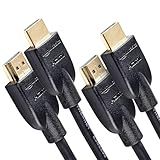Amazon Basics HDMI 2.0 Cable, 2-Pack, 6ft, 4K@60Hz, High-Speed 18Gbps, 2160p, 48 bit, Compatible with TV/PS5/Xbox/Roku/Blu-ray, Ethernet, Black