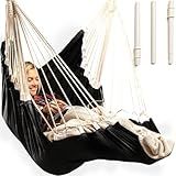 Hanging Hammock Chair Swing – Hanging Chair Outdoor & Indoor - Hammock Swing Chair – Quick & Easy Setup with Hardware Kit – Durable & Spacious Full Body Support – Holds 440 Lbs