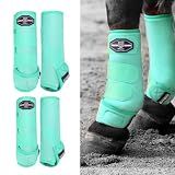 Harrison Howard Splint Boots for Horses 4 Pack, Front & Hind Horse Sport Boots with Neoprene Leg Protection Mint L