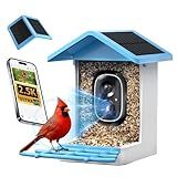 ​​isYoung Smart Bird Feeder with Camera, 2.5K QHD Resolution, AI Identify 16000+ Birds, AI Auto-Capture & Motion Detection, IP65 Water-Resistant, 5W Solar Powered, Best Gift for Bird Lovers（Blue）