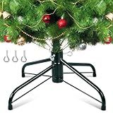 Digury Christmas Tree Stand, Christmas Tree Base Replacement (Length16.1, Dia 1.25") for Artificial Trees up to 2-7 FT Heavy Duty Folding Christmas Tree Stands Dark Green