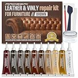 ARCSSAI Brown Leather Repair Kit for Furniture,Leather Couch Repair Kit with Super Easy Instructions to Match Any Brown Color, Restores Any Material, Faux, Bonded, Genuine Leather