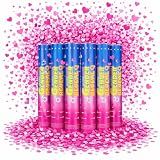 Gender Reveal Confetti Cannons Party Poppers – Gender Reveal Cannon Kit with Heart-Shaped Confetti – Easy Twist Shooters for Baby Reveal Party Decorations (Pink Confetti Cannon)