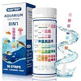 EASYTEST 8-Way Aquarium Test Strips with Ammonia, 50PCS Fish Tank Test Kit