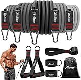 HPYGN Resistance Band, Exercise Bands with Handles, Workout Bands, Fitness Bands with Door Anchor and Ankle Straps, for Heavy Resistance Training, Physical Therapy, Shape Body, Yoga, Home Workouts Set