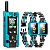 Dog Training Collar with Remote 2 Dogs - 4200FT Step Counter & Smart Color Screen Dog Collar with 5 Modes, IP67 Waterproof Rechargeable E-Collar for Large Medium Small Dogs