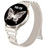 Adorve Slim Metal Strap Compatible with Galaxy Watch 7 Band, Galaxy Watch 6 Band, 5/4/FE/Pro/Classic/Active 2, 20mm Replacement Strap for Samsung Watch Bands for Women with Unique Design