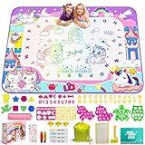 Water Doodle Mat,40 x 32 Inch Large Drawing Mat with Backpack,Educational Toys Gifts for Kids Boys Girls,Mess Free Painting for Toddlers Age 2 3 4 5 6 7 8 Year Old