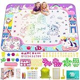 Water Doodle Mat,40 x 32 Inch Large Drawing Mat with Backpack,Educational Toys Gifts for Kids Boys Girls,Mess Free Painting for Toddlers Age 2 3 4 5 6 7 8 Year Old
