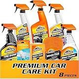 Armor All Premier Car Care Kit, Includes Car Wax & Wash Kit, Glass Cleaner, Car Air Freshener, Tire & Wheel Cleaner (8 Piece Kit)
