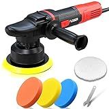 AOBEN Car Buffer Polisher,6 inch Dual Action Polisher,Random Buffer Polisher kit with 6 Variable Speed 1000-4500rpm,Detachable Handle,4 Buffing Pads for Car detailing Polishing and Waxing