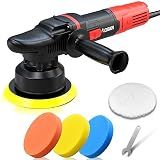 AOBEN Car Buffer Polisher,6 inch Dual Action Polisher,Random Buffer Polisher kit with 6 Variable Speed 1000-4500rpm,Detachable Handle,4 Buffing Pads for Car Detailing Polishing and Waxing