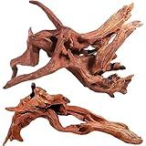 WDEFUN Natural Driftwood for Aquarium Decor, 2-Piece 10''-14'' Large Driftwood for Decorations on Fish Tank, Reptiles Bearded Dragon Accessories or Air Plants