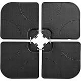 Yaheetech 4-Piece 200lb Cantilever Offset Filled with Water or Sand Umbrella Base Patio Market Stand with U Locking Square Shaped, Black